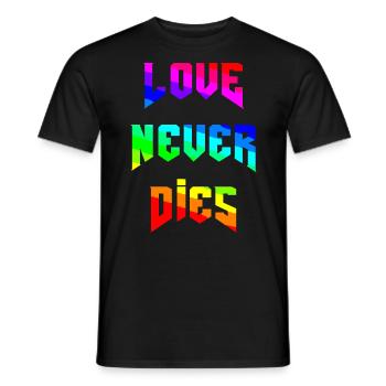 Rainbow - love never dies - Men's T-Shirt - black - Front - AI Model Male 178 light (178cm)
