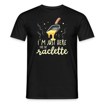 Humor I'm Just Here For The Raclette Swiss Cheese - Men's T-Shirt - black - Front - AI Model Male 178 light (178cm)