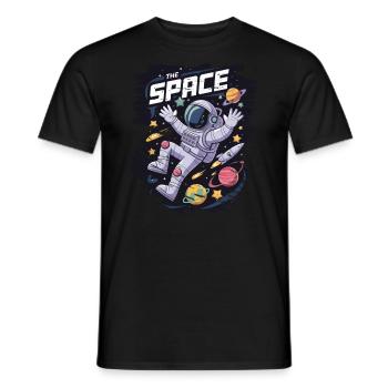 The Space Astronaut Space Planets - Men's T-Shirt - black - Front - AI Model Male 178 light (178cm)