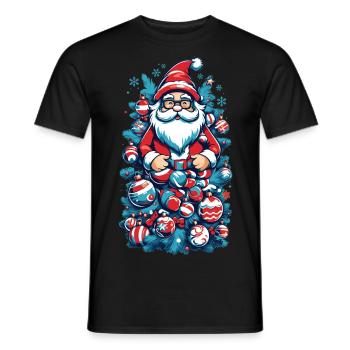 Santa Claus - 🎅 - Men's T-Shirt - black - Front - AI Model Male 178 light (178cm)