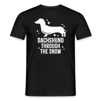 Dackel durch den Schnee - Männer T-Shirt - Schwarz - Vorne - AI Model Male 178 light (178cm)