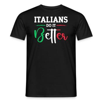 Italian Italian Italian Funny Saying - Men's T-Shirt - black - Front - AI Model Male 178 light (178cm)