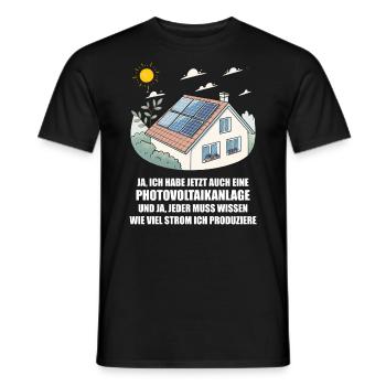 Photovoltaikanlage, Solarstrom, Sonnenenergie - Männer T-Shirt - Schwarz - Vorne - AI Model Male 178 light (178cm)