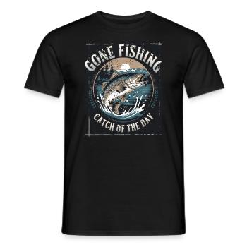 Gone Fishing catch of the day - Angeln Fischen - Männer T-Shirt - Schwarz - Vorne - AI Model Male 178 light (178cm)