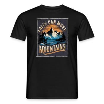 La foi rétro peut déplacer des montagnes - Glaube Jesus - T-shirt homme - noir - Devant - AI Model Male 178 light (178cm)