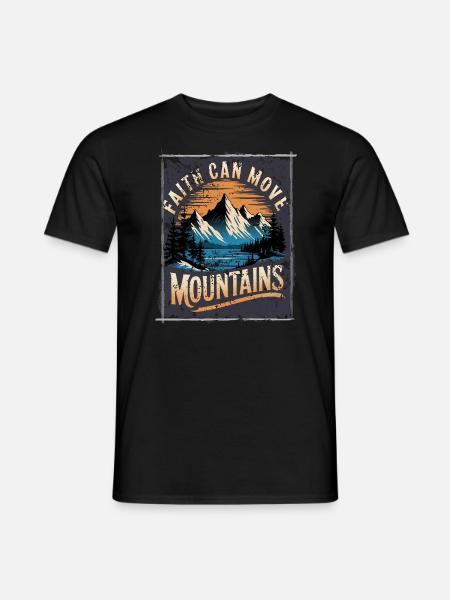 Retro Faith can move mountains - Glaube Jesus - Männer T-Shirt - Schwarz