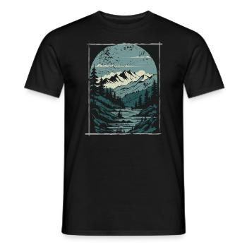 Retro Mountains - Vélo de randonnée en montagne - T-shirt homme - noir - Devant - AI Model Male 178 light (178cm)