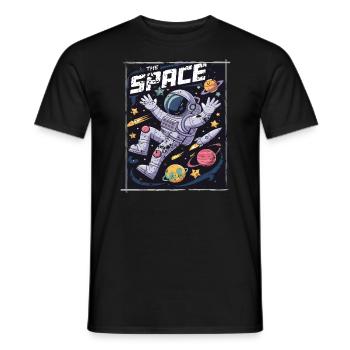Vintage The Space Astronaut Weltall Planeten - Männer T-Shirt - Schwarz - Vorne - AI Model Male 178 light (178cm)