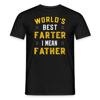 Worlds best Farter I mean - Vatertag Geburtstag - Männer T-Shirt - Schwarz - Vorne - AI Model Male 178 light (178cm)