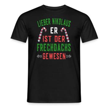 Lieber Nikolaus er ist der Frechdachs Weihnachten - Männer T-Shirt - Schwarz - Vorne - AI Model Male 178 light (178cm)