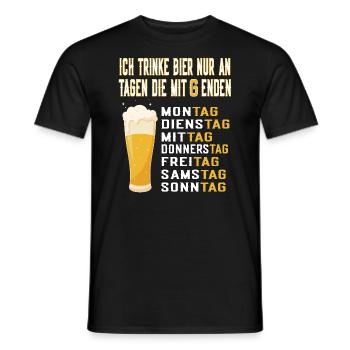 Ich trinke Bier nur an Tagen die mit G enden Bier - Männer T-Shirt - Schwarz - Vorne - AI Model Male 178 light (178cm)