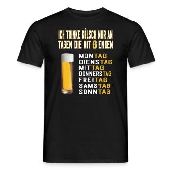 Ne buvez de la bière Kölsch que les jours qui se terminent par de la bière G - T-shirt homme - noir - Devant - AI Model Male 178 light (178cm)