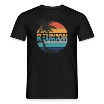 La Réunion - T-shirt homme - noir - Devant - AI Model Male 178 light (178cm)