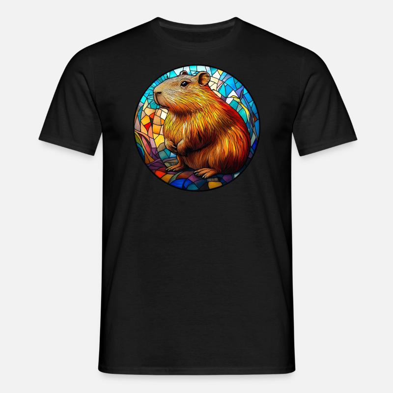 Capybara Stained Glass Mosaic - Men's T-Shirt - black