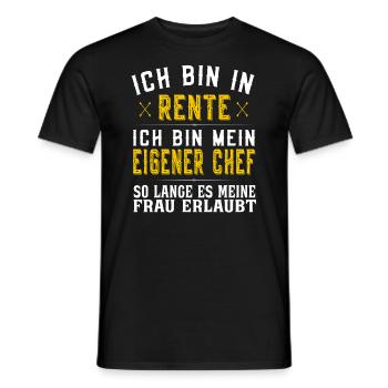 Ich bin in Rente und mein eigener Chef - Rentner - Männer T-Shirt - Schwarz - Vorne - AI Model Male 178 light (178cm)