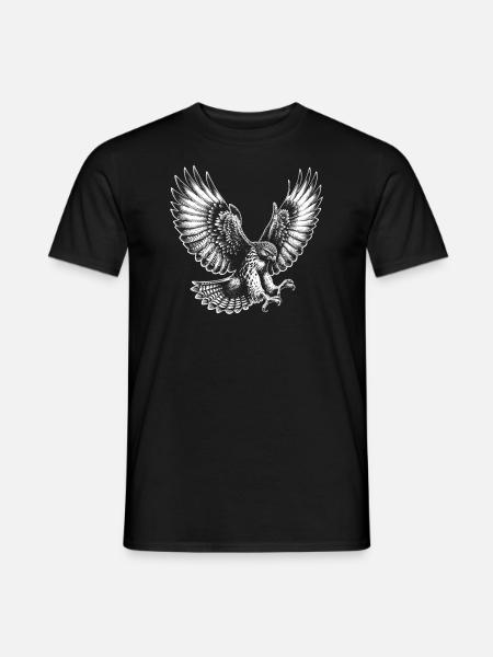 Mäusebussard Greifvogel Raubvogel - Männer T-Shirt - Schwarz