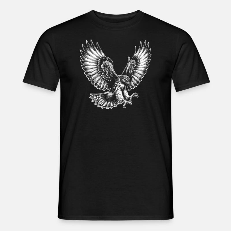 Mäusebussard Greifvogel Raubvogel - Männer T-Shirt - Schwarz