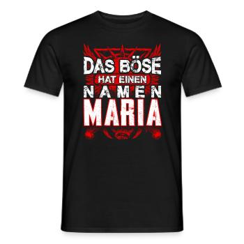 MARIA - böse - Männer T-Shirt - Schwarz - Vorne - AI Model Male 178 light (178cm)