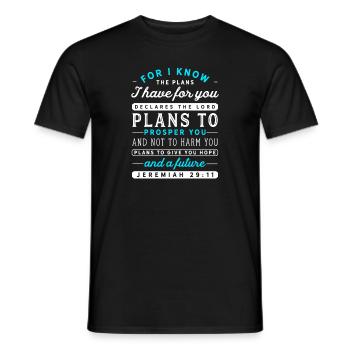 Jérémie 29 11 Hope Future Vers de la Bible Foi - T-shirt homme - noir - Devant - AI Model Male 178 light (178cm)