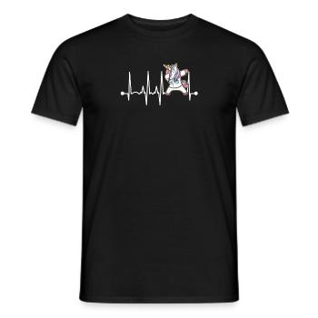 EMT Unicorn Funny Graphic Heartbeat Dabbing First - Men's T-Shirt - black - Front - AI Model Male 178 light (178cm)