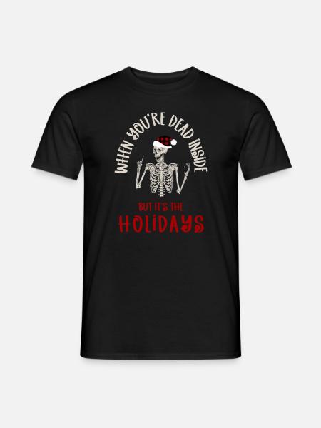 Lustige Weihnachtsskelettkunst / Sarkastische Tote - Männer T-Shirt - Schwarz