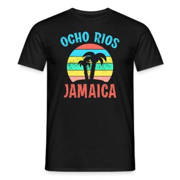 OCHO RIOS JAMAICA Coucher de soleil Caraïbes Jamaïque - T-shirt homme - noir - Devant - AI Model Male 178 light (178cm)