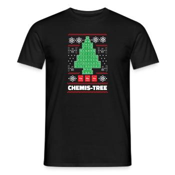 Funny Chemistry Christmas / Science Holiday - Men's T-Shirt - black - Front - AI Model Male 178 light (178cm)