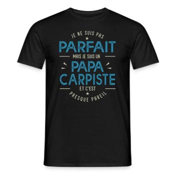 un papa carpiste cadeau pêche pêcheur humour - T-shirt homme - noir - Devant - AI Model Male 178 light (178cm)