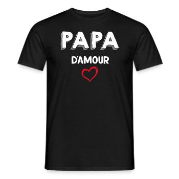 Papa Je T'aime Papa D'amour - T-shirt homme - noir - Devant - AI Model Male 178 light (178cm)