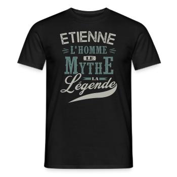 Etienne l homme le mythe la légende humour prénom - T-shirt homme - noir - Devant - AI Model Male 178 light (178cm)
