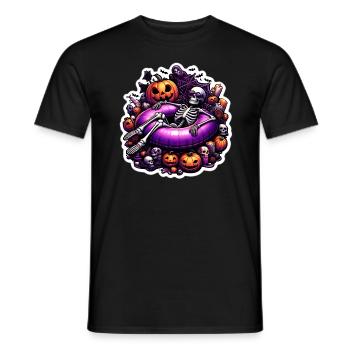 Halloween Chillin - Men's T-Shirt - black - Front - AI Model Male 178 light (178cm)