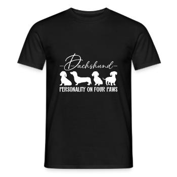 Dachshund personality on four paws - Men's T-Shirt - black - Front - AI Model Male 178 light (178cm)