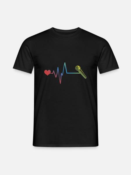 Microphone Pulse Heartbeat - Men's T-Shirt - black