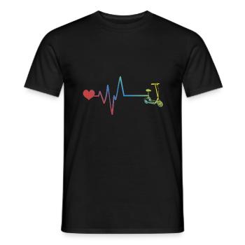 E-scooter pulse heartbeat Trottinette électrique - T-shirt homme - noir - Devant - AI Model Male 178 light (178cm)