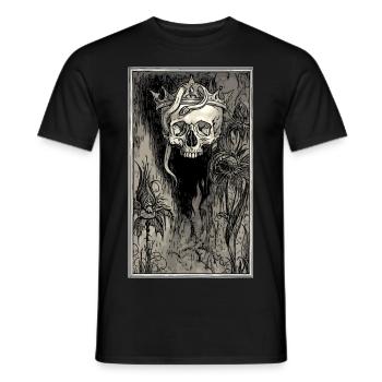 Skull with crown and snake - Men's T-Shirt - black - Front - AI Model Male 178 light (178cm)