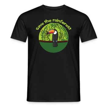 L'oiseau toucan comme symbole pour sauver la forêt tropicale - T-shirt homme - noir - Devant - AI Model Male 178 light (178cm)