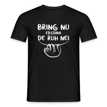 Anti Stress Shirt Sloth Saxon Saxon dialect - Men's T-Shirt - black - Front - AI Model Male 178 light (178cm)
