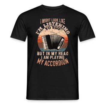 In my head I am playing my Accordion - Männer T-Shirt - Schwarz - Vorne - AI Model Male 178 light (178cm)