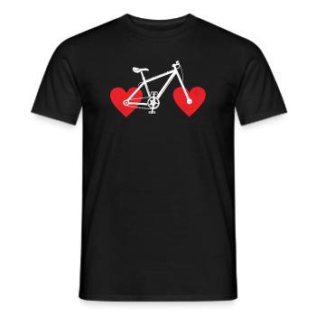 Fahrrad Herzen Shirt Geschenk Radfahrer - Männer T-Shirt - Schwarz - Vorne - AI Model Male 178 light (178cm)