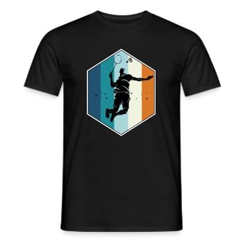 Badminton - Männer T-Shirt - Schwarz - Vorne - AI Model Male 178 light (178cm)