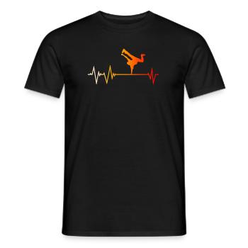 Breakdancing heartbeat - Men's T-Shirt - black - Front - AI Model Male 178 light (178cm)