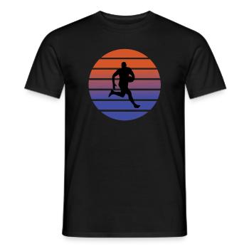 rugby - Men's T-Shirt - black - Front - AI Model Male 178 light (178cm)