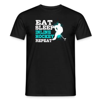 Inline hockey - Men's T-Shirt - black - Front - AI Model Male 178 light (178cm)