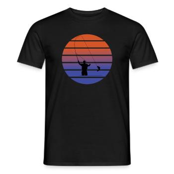 Fliegenfischer - Männer T-Shirt - Schwarz - Vorne - AI Model Male 178 light (178cm)