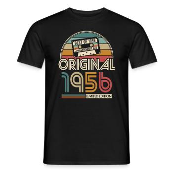 Born in 1956 Vintage Birthday Retro - Men's T-Shirt - black - Front - AI Model Male 178 light (178cm)