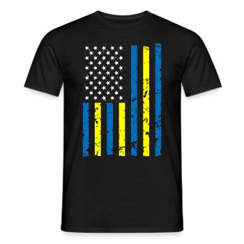 Ukraine America Flag I Stand With Ukraine - Men's T-Shirt - black - Front - AI Model Male 178 light (178cm)