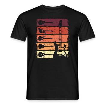 Guitar Retro Electric Guitar Guitarist - Men's T-Shirt - black - Front - AI Model Male 178 light (178cm)