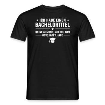 Bachelortitel Abschluss Bestandene Bachelorprüfung - Männer T-Shirt - Schwarz - Vorne - AI Model Male 178 light (178cm)