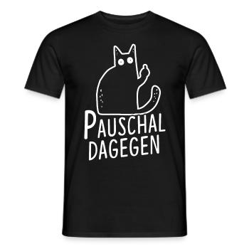 Pauschal Dagegen Katze - Männer T-Shirt - Schwarz - Vorne - AI Model Male 178 light (178cm)