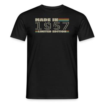Jahrgang 1957 1957 Jahrgang 1957 Geburtstagsgeschenk - Männer T-Shirt - Schwarz - Vorne - AI Model Male 178 light (178cm)